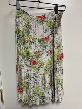 Loco Lindo Floral Garden Print Midi Maxi Skirt